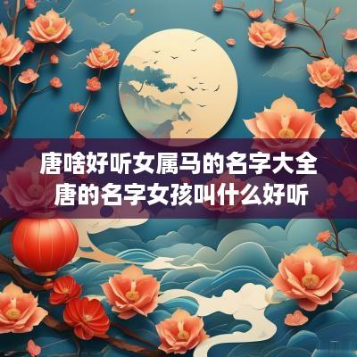 唐啥好听女属马的名字大全 唐的名字女孩叫什么好听