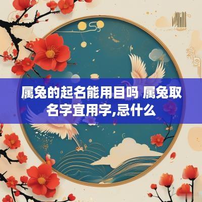 属兔的起名能用目吗 属兔取名字宜用字,忌什么
