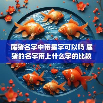 属猪名字中带星字可以吗 属猪的名字带上什么字的比较好