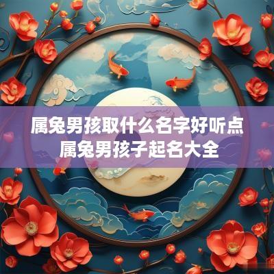 属兔男孩取什么名字好听点 属兔男孩子起名大全