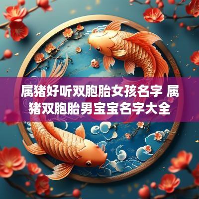 属猪好听双胞胎女孩名字 属猪双胞胎男宝宝名字大全