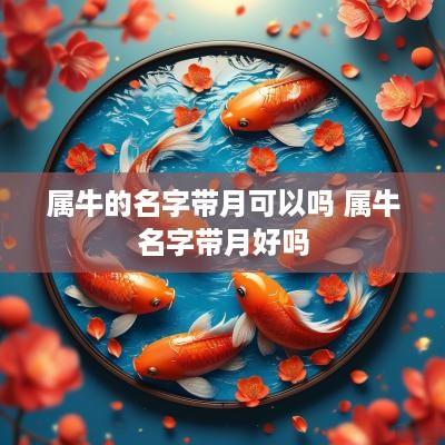 属牛的名字带月可以吗 属牛名字带月好吗