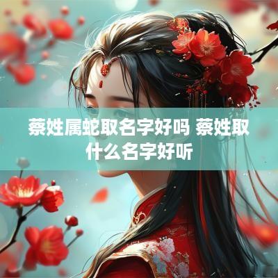 蔡姓属蛇取名字好吗 蔡姓取什么名字好听