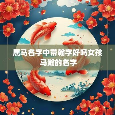 属马名字中带翰字好吗女孩 马瀚的名字