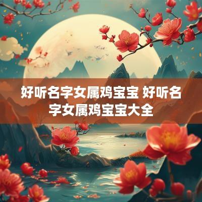好听名字女属鸡宝宝 好听名字女属鸡宝宝大全