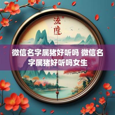 微信名字属猪好听吗 微信名字属猪好听吗女生
