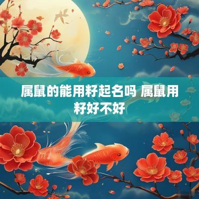 属鼠的能用籽起名吗 属鼠用籽好不好