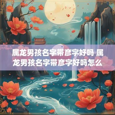 属龙男孩名字带彦字好吗 属龙男孩名字带彦字好吗怎么取
