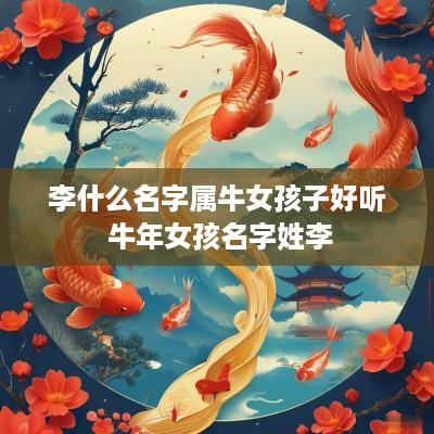 李什么名字属牛女孩子好听 蛇年女孩名字姓李