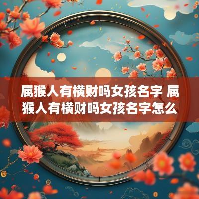属猴人有横财吗女孩名字 属猴人有横财吗女孩名字怎么取