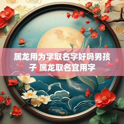 属龙用为字取名字好吗男孩子 属龙取名宜用字