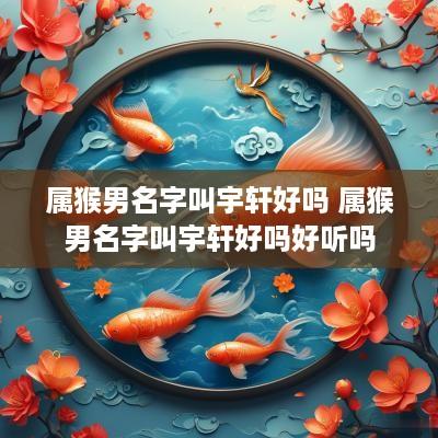 属猴男名字叫宇轩好吗 属猴男名字叫宇轩好吗好听吗