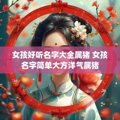 女孩好听名字大全属猪 女孩名字简单大方洋气属猪