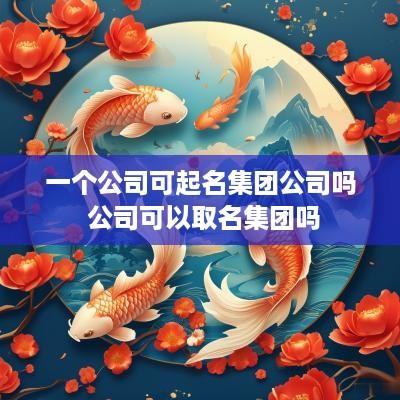 一个公司可起名集团公司吗 公司可以取名集团吗