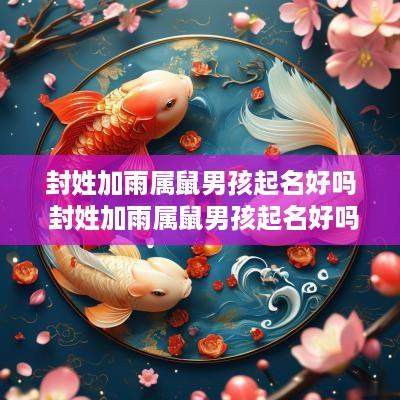 封姓加雨属鼠男孩起名好吗 封姓加雨属鼠男孩起名好吗
