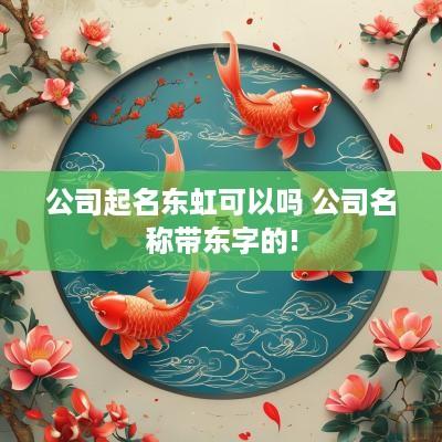 公司起名东虹可以吗 公司名称带东字的!