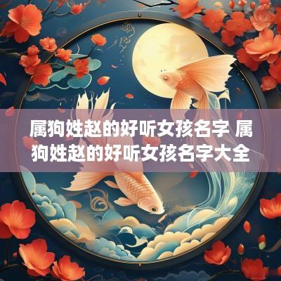 属狗姓赵的好听女孩名字 属狗姓赵的好听女孩名字大全