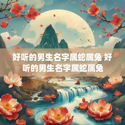 好听的男生名字属蛇属兔 好听的男生名字属蛇属兔