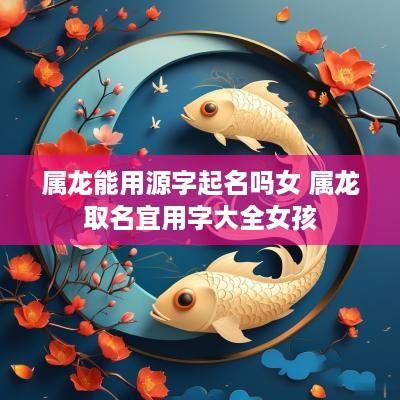 属龙能用源字起名吗女 属龙取名宜用字大全女孩