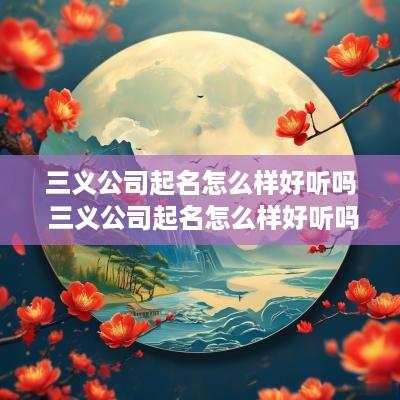 三义公司起名怎么样好听吗 三义公司起名怎么样好听吗女孩