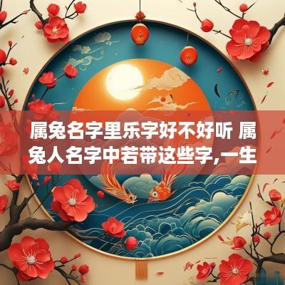 属兔名字里乐字好不好听 属兔人名字中若带这些字,一生大富大贵