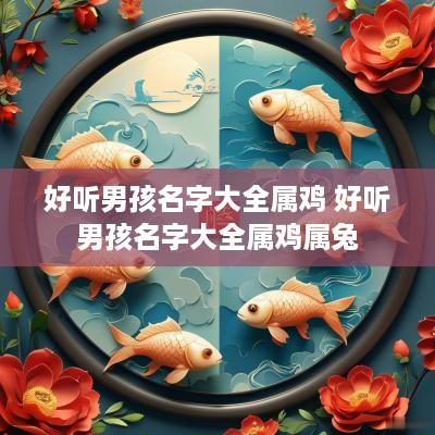 好听男孩名字大全属鸡 好听男孩名字大全属鸡属兔
