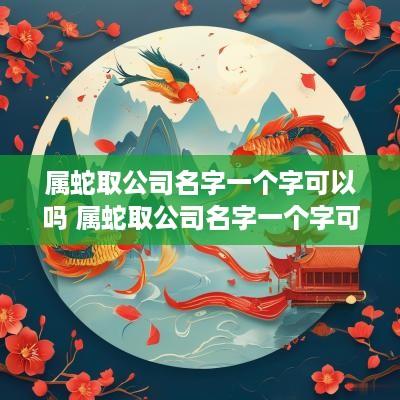 属蛇取公司名字一个字可以吗 属蛇取公司名字一个字可以吗女孩