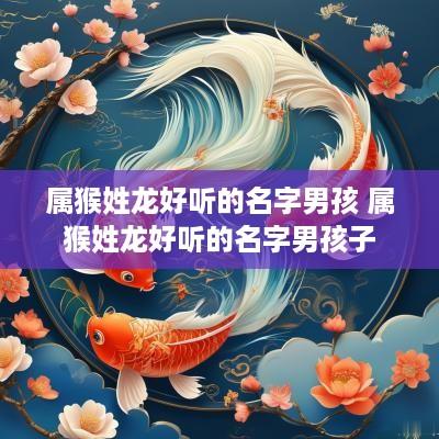 属猴姓龙好听的名字男孩 属猴姓龙好听的名字男孩子