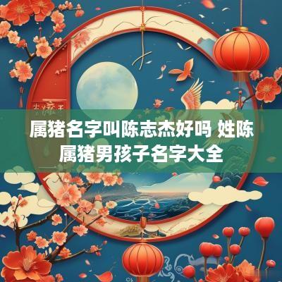 属猪名字叫陈志杰好吗 姓陈属猪男孩子名字大全