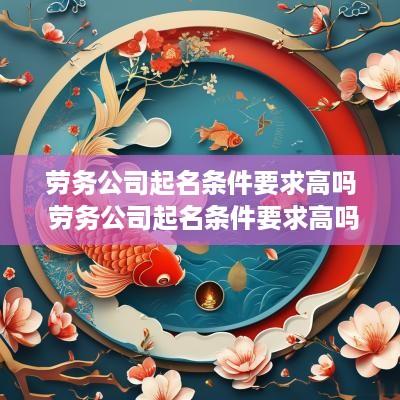 劳务公司起名条件要求高吗 劳务公司起名条件要求高吗多少钱