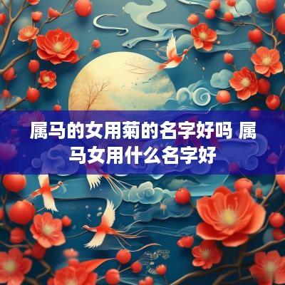 属马的女用菊的名字好吗 属马女用什么名字好 属马的女用菊的名字好吗 属马女用什么名字好
