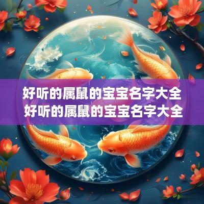 好听的属鼠的宝宝名字大全 好听的属鼠的宝宝名字大全四个字