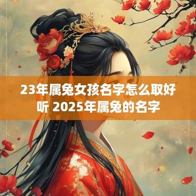 23年属兔女孩名字怎么取好听 2025年属兔的名字