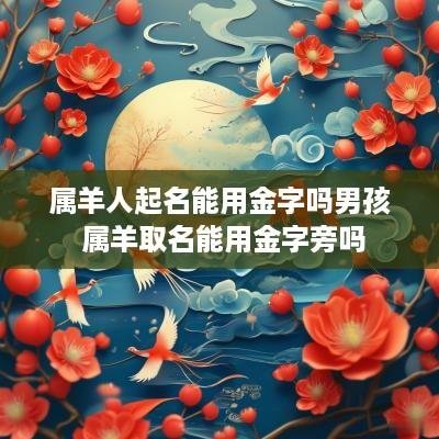 属羊人起名能用金字吗男孩 属羊取名能用金字旁吗