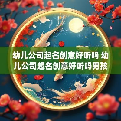 幼儿公司起名创意好听吗 幼儿公司起名创意好听吗男孩