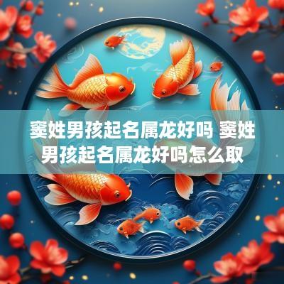 窦姓男孩起名属龙好吗 窦姓男孩起名属龙好吗怎么取