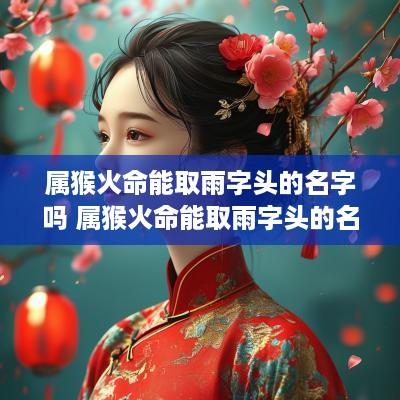 属猴火命能取雨字头的名字吗 属猴火命能取雨字头的名字吗女孩