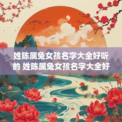 姓陈属兔女孩名字大全好听的 姓陈属兔女孩名字大全好听的两个字
