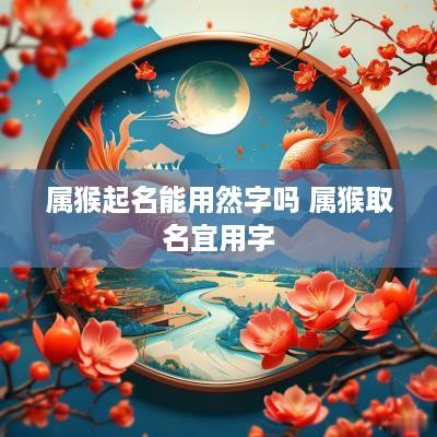 属猴起名能用然字吗 属猴取名宜用字