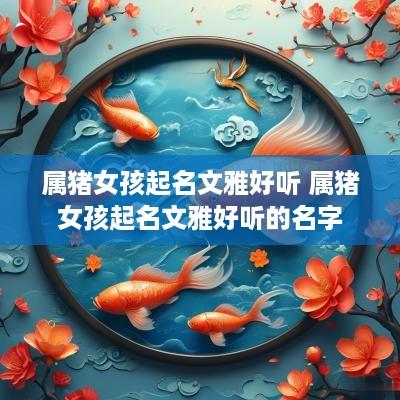 属猪女孩起名文雅好听 属猪女孩起名文雅好听的名字