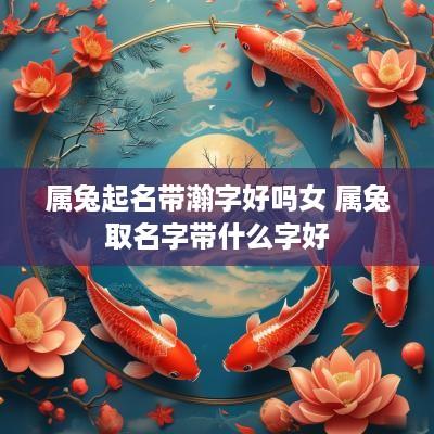 属兔起名带瀚字好吗女 属兔取名字带什么字好