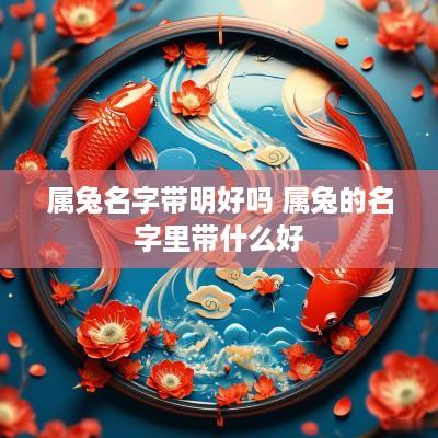 属兔名字带明好吗 属兔的名字里带什么好
