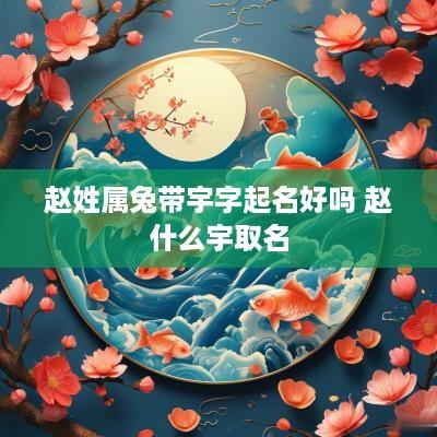 赵姓属兔带宇字起名好吗 赵什么宇取名