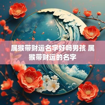 属猴带财运名字好吗男孩 属猴带财运的名字