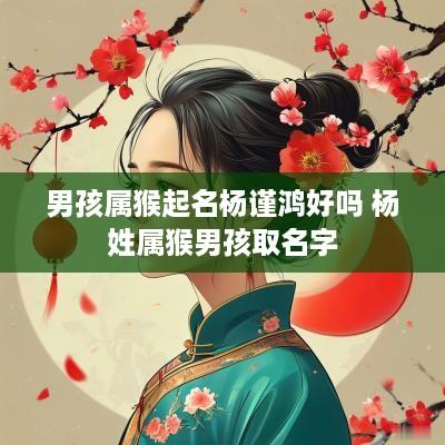 男孩属猴起名杨谨鸿好吗 杨姓属猴男孩取名字