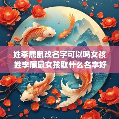 姓李属鼠改名字可以吗女孩 姓李属鼠女孩取什么名字好