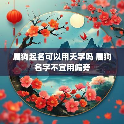 属狗起名可以用天字吗 属狗名字不宜用偏旁