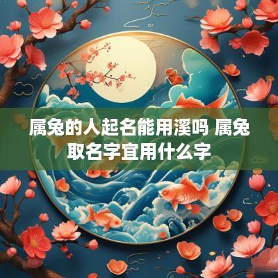 属兔的人起名能用溪吗 属兔取名字宜用什么字
