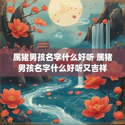 属猪男孩名字什么好听 属猪男孩名字什么好听又吉祥