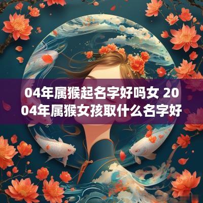 04年属猴起名字好吗女 2004年属猴女孩取什么名字好
